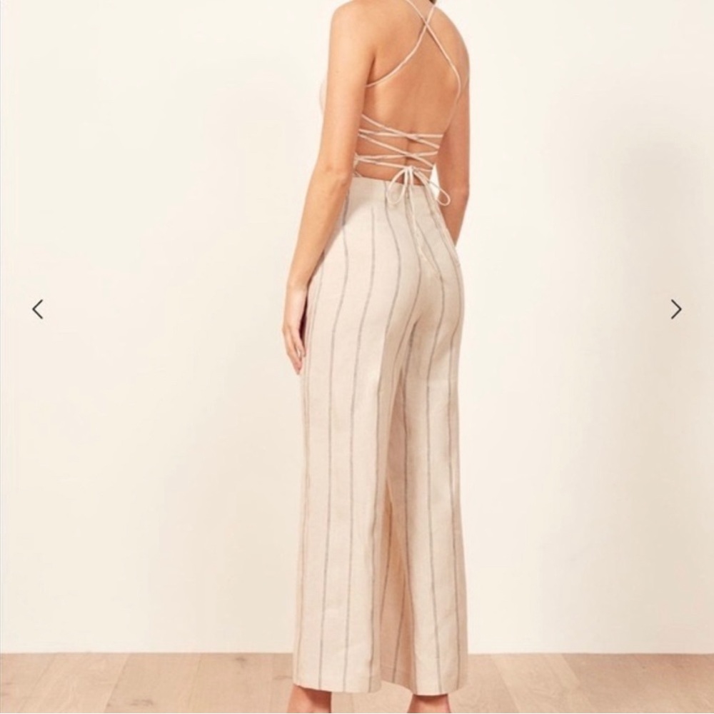 Reformation Jager Linen Striped Jumpsuit - Picture 3 of 11